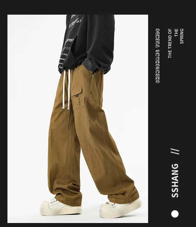 NASA Japanese Trendy Men's Cotton Cargo Pants Detail