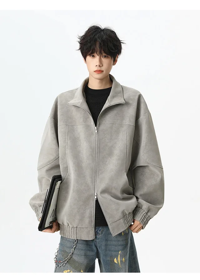 Autumn/Winter New Men's PU Leather Jacket Detail