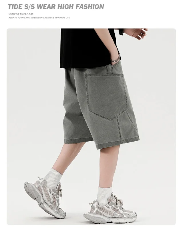 Men's Retro Denim Shorts Detail