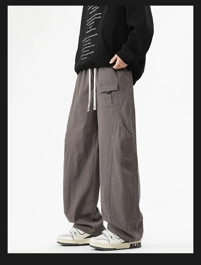 NASA Japanese Trendy Men's Cotton Cargo Pants Detail