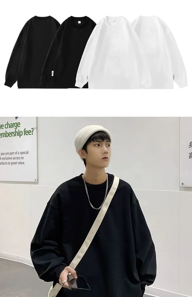 Men's Autumn/Winter Plain Crewneck Sweatshirt Detail