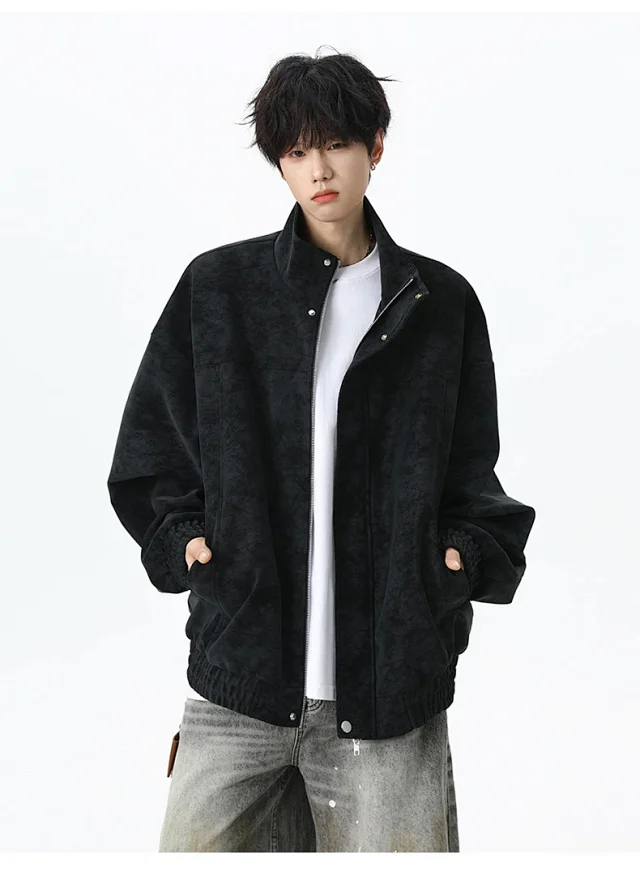 Retro PU Leather Jacket for Couples Detail
