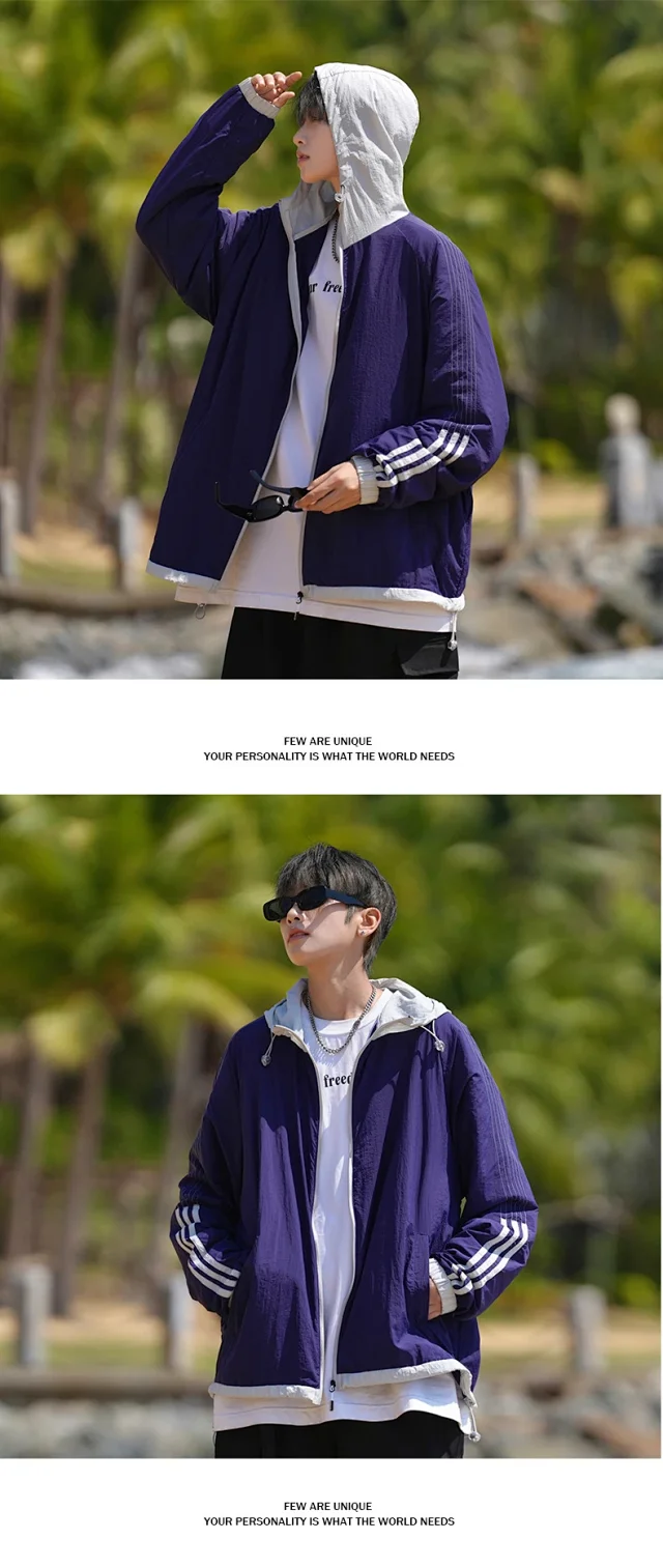 Couple Ice Silk Sun-protective Hooded Jackets Detail