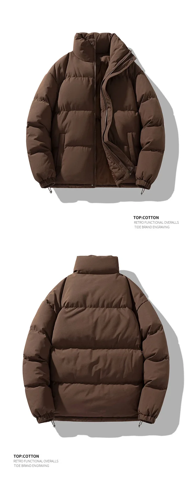 Winter New Collar Cotton Padded Jacket Couple Bread Coat Detail