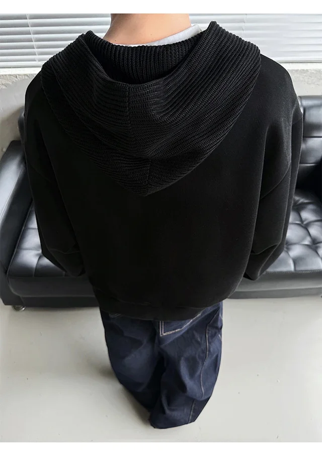 Men's Vintage Knit Hoodie Detail