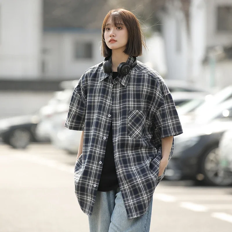 Vintage Plaid Short-sleeve Shirt
