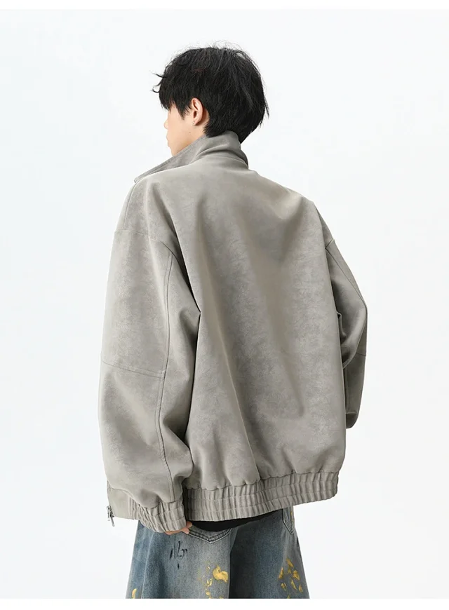 Autumn/Winter New Men's PU Leather Jacket Detail