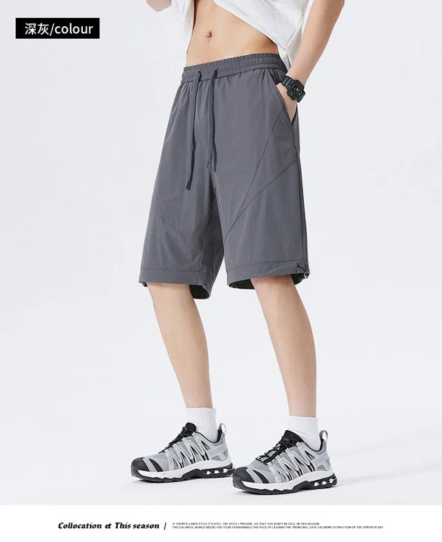 2025 Summer Men's Ice Silk Quick - Dry Shorts Detail