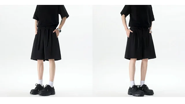 Men's Summer New Solid Color Five-point Shorts Detail