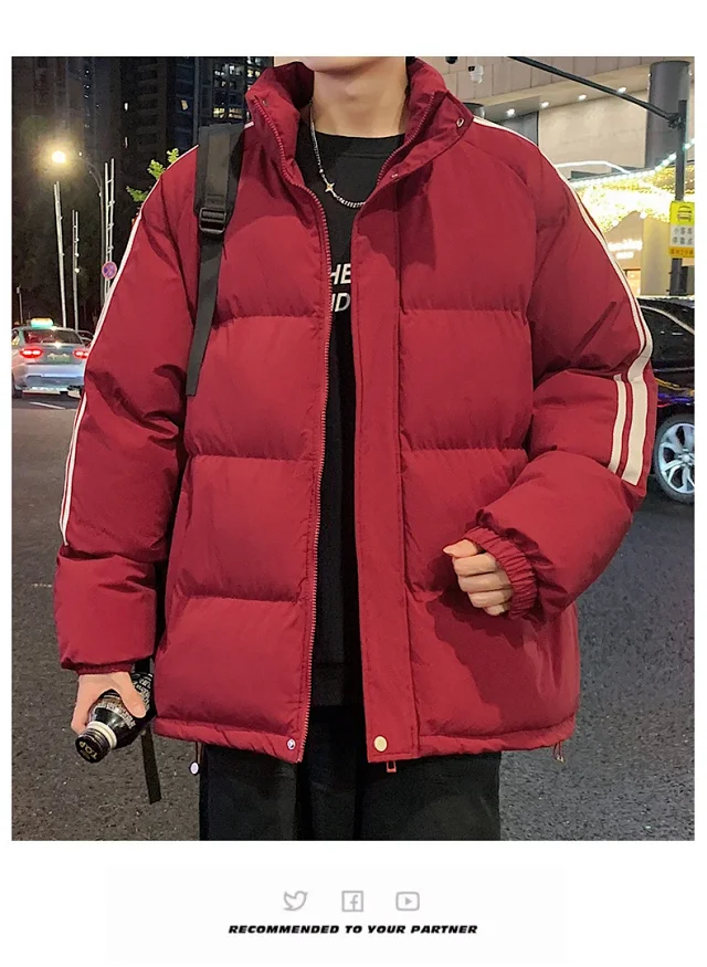 Unisex Three-Stripe Winter Puffer Detail