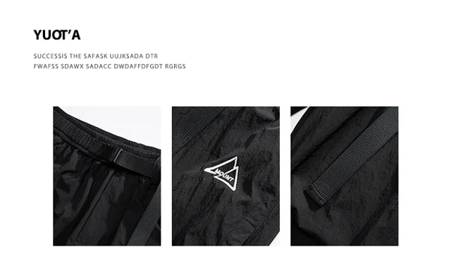 Autumn Men's Parachute Cargo Pants Detail