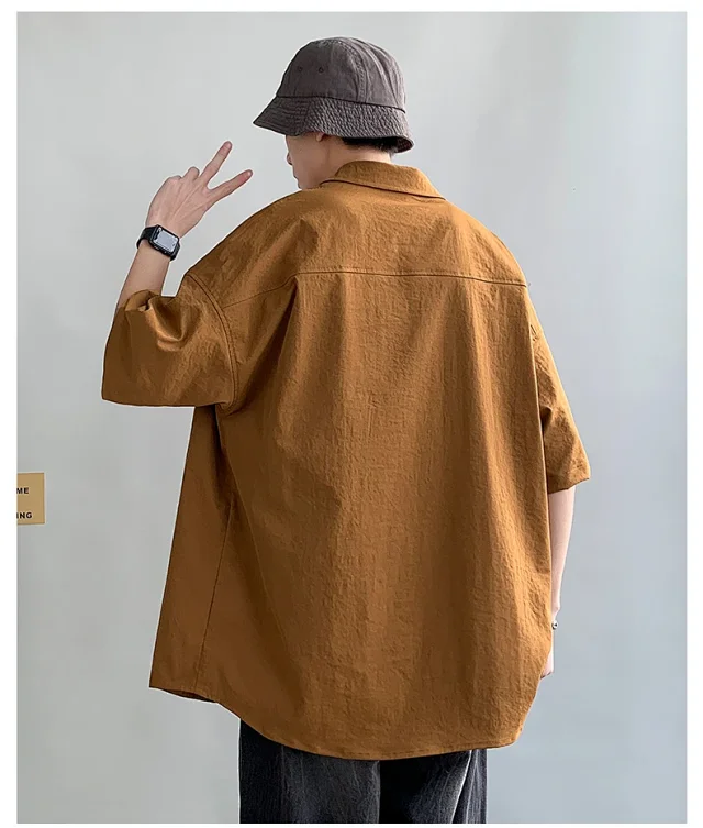 Men's Summer Ice Silk Short-Sleeve Shirt Detail