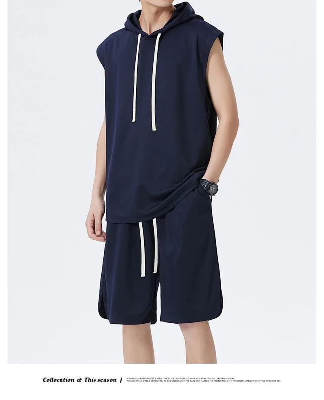 Men's Summer Ice Silk Sportswear Set Detail
