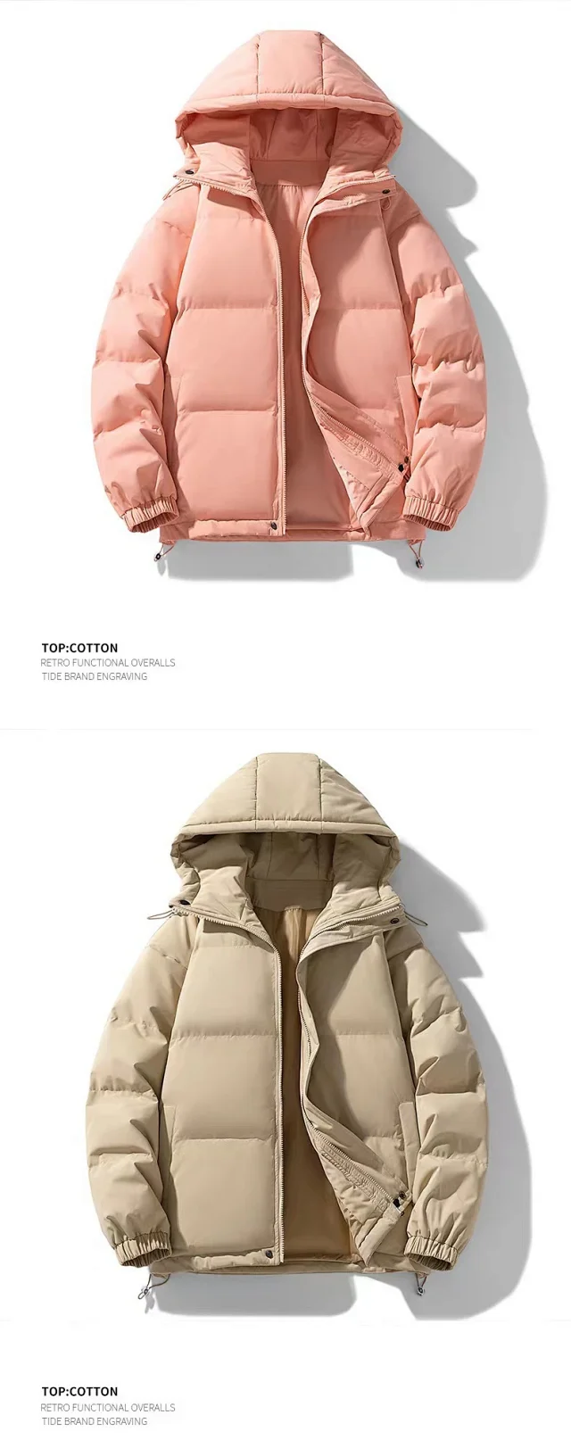 Japanese Style Couple Puffer Jackets Detail