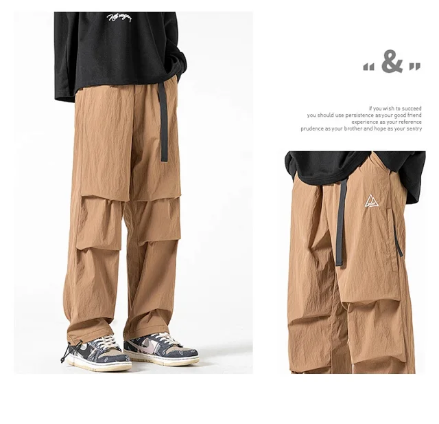 Autumn Men's Parachute Cargo Pants Detail