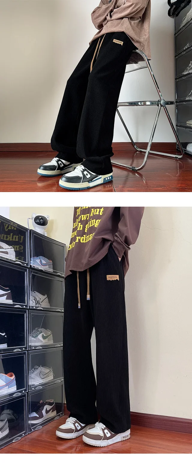 NASA Corduroy Pants: Men's Loose Straight Legs Detail