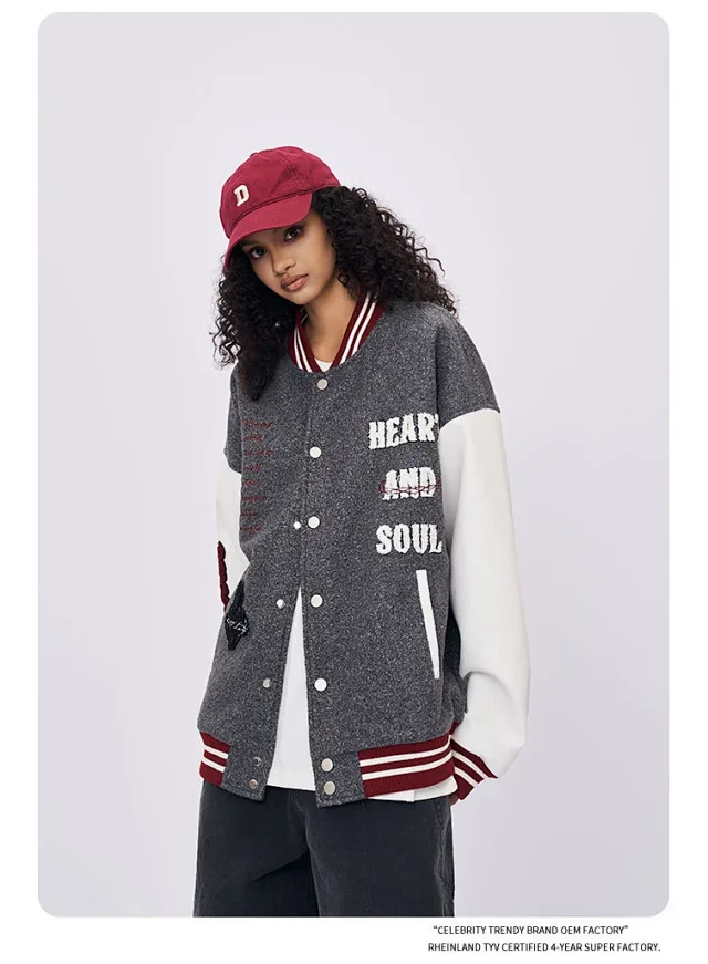 RFSD Men's 2025 AW Vintage Oversized Baseball Jacket Detail