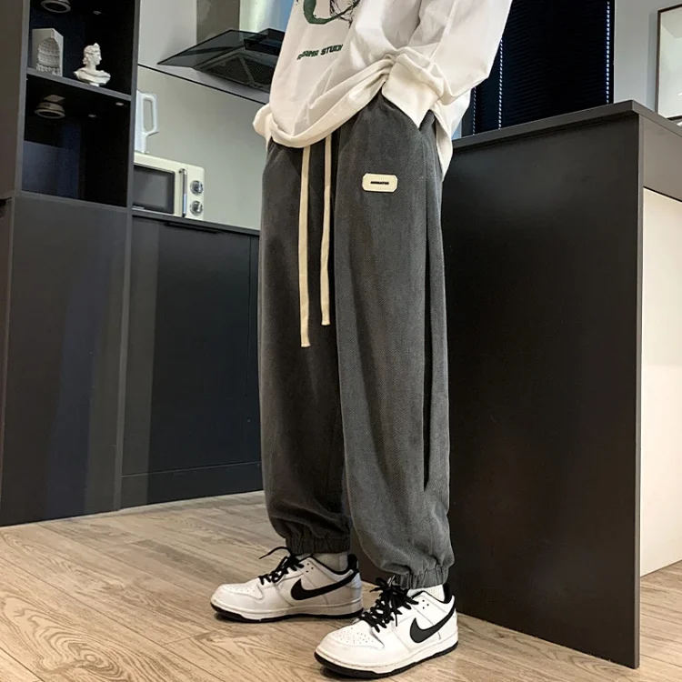 Autumn Mens Retro Loose Tapered Pants