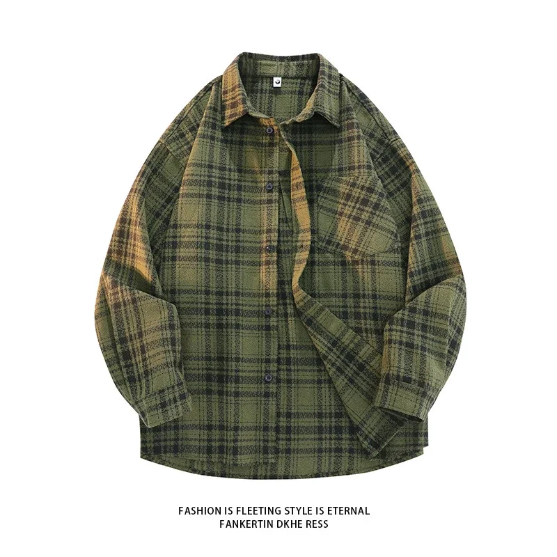 Autumn Retro Plaid Shirt