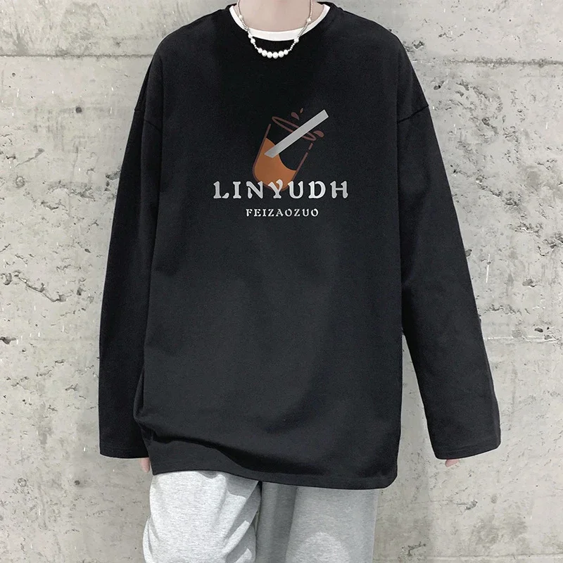 Autumn New Hong Kong Style Cotton T-shirt