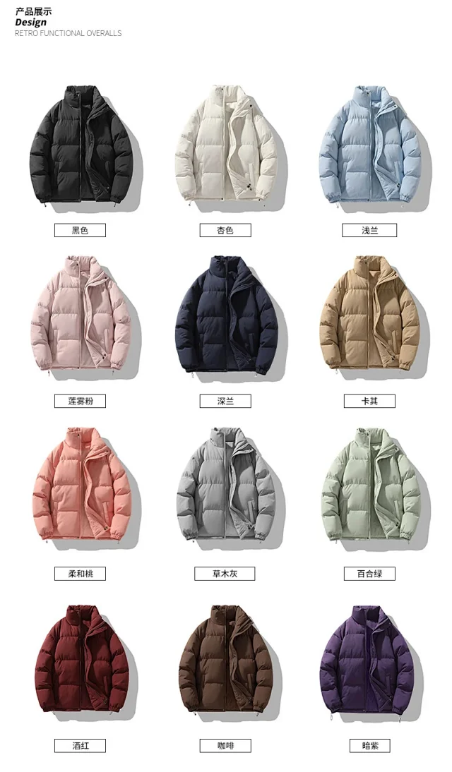 Winter New Collar Cotton Padded Jacket Couple Bread Coat Detail