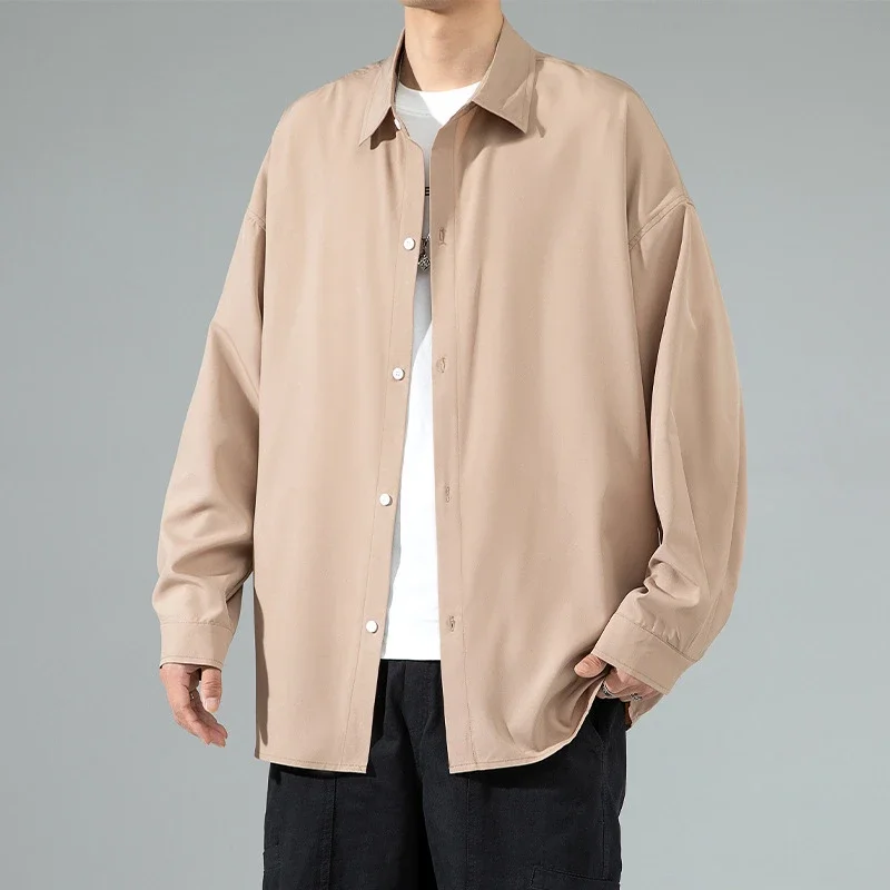 Men's 2025 Autumn Solid Long-sleeve Shirt