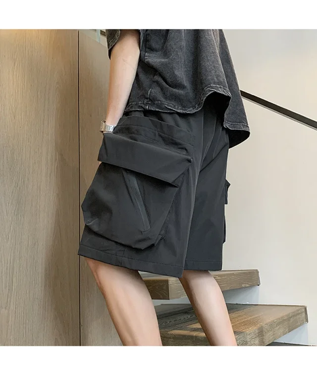 Japanese Streetwear Utility Shorts for Men Detail