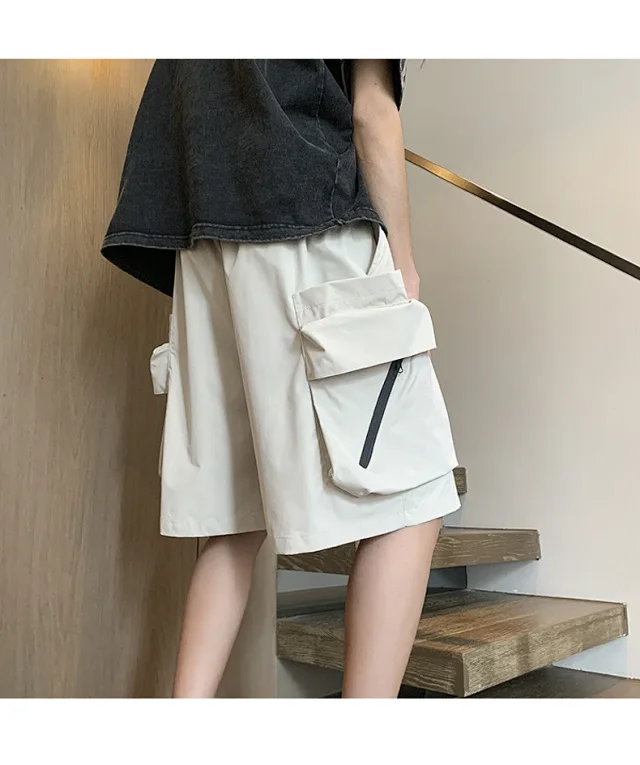 Japanese Streetwear Utility Shorts for Men Detail