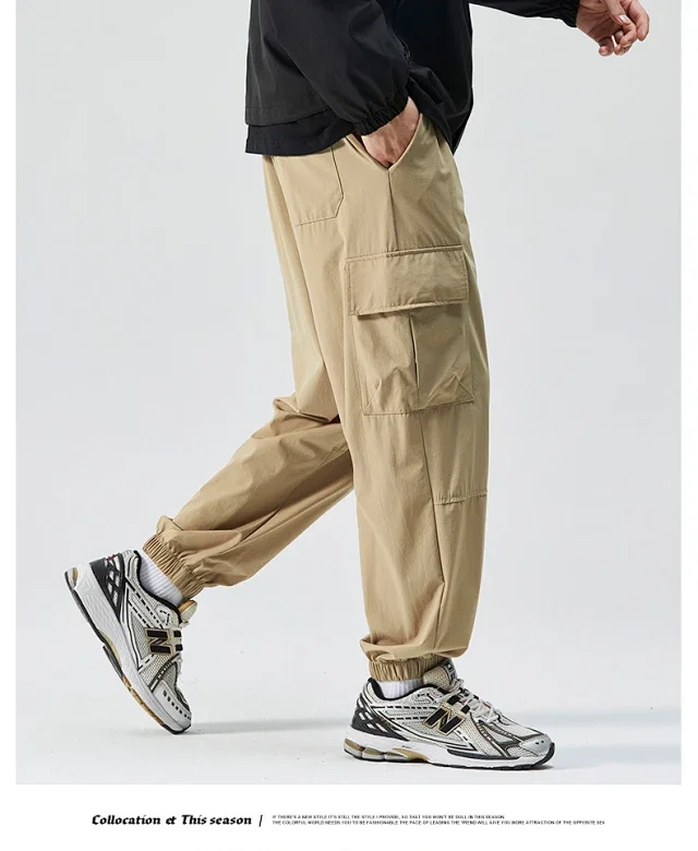 2025 Spring/Summer Men's Elastic Ice Silk Pants Detail