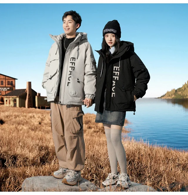 Men's Winter Duck Down Puffer Jacket Detail