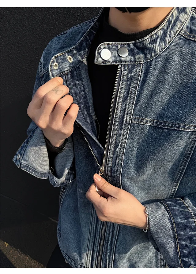 Men's Vintage Denim Jacket Detail