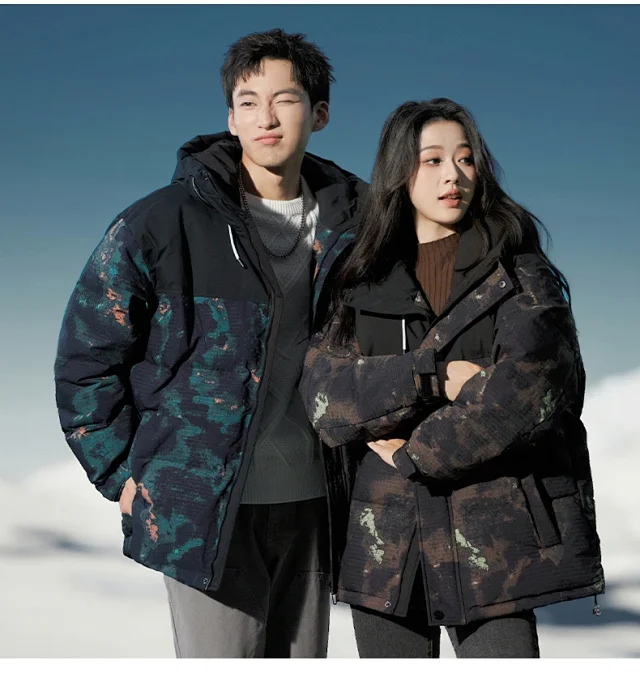2025 Men's Short Camo Puffer Jacket Detail