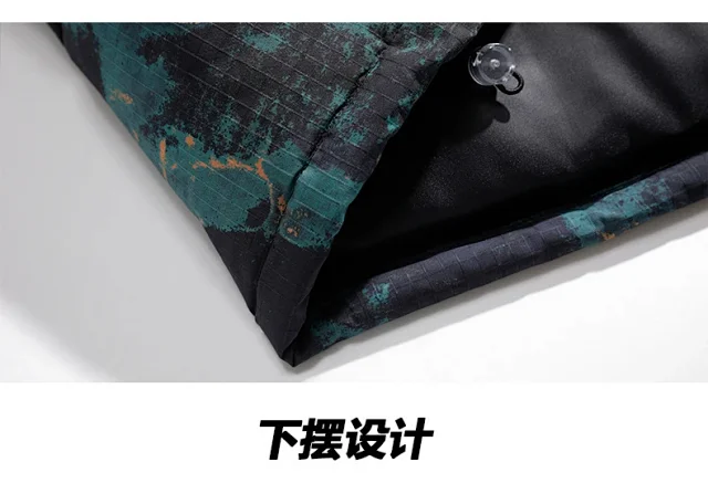 2025 Men's Short Camo Puffer Jacket Detail