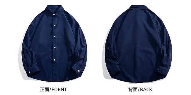 Men's 2025 Autumn Solid Long-sleeve Shirt Detail