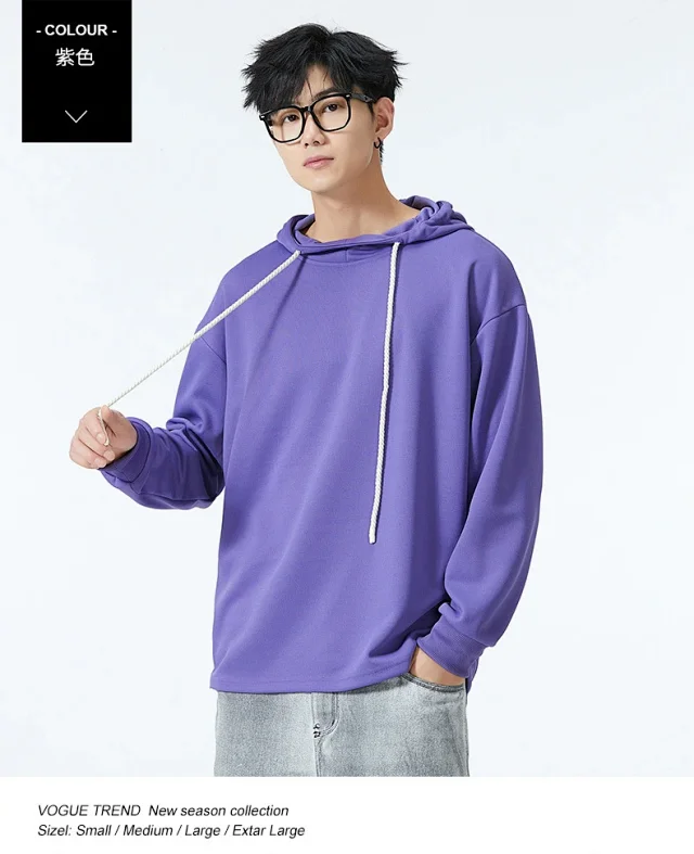 Men's Autumn/Winter Solid Hoodie Detail