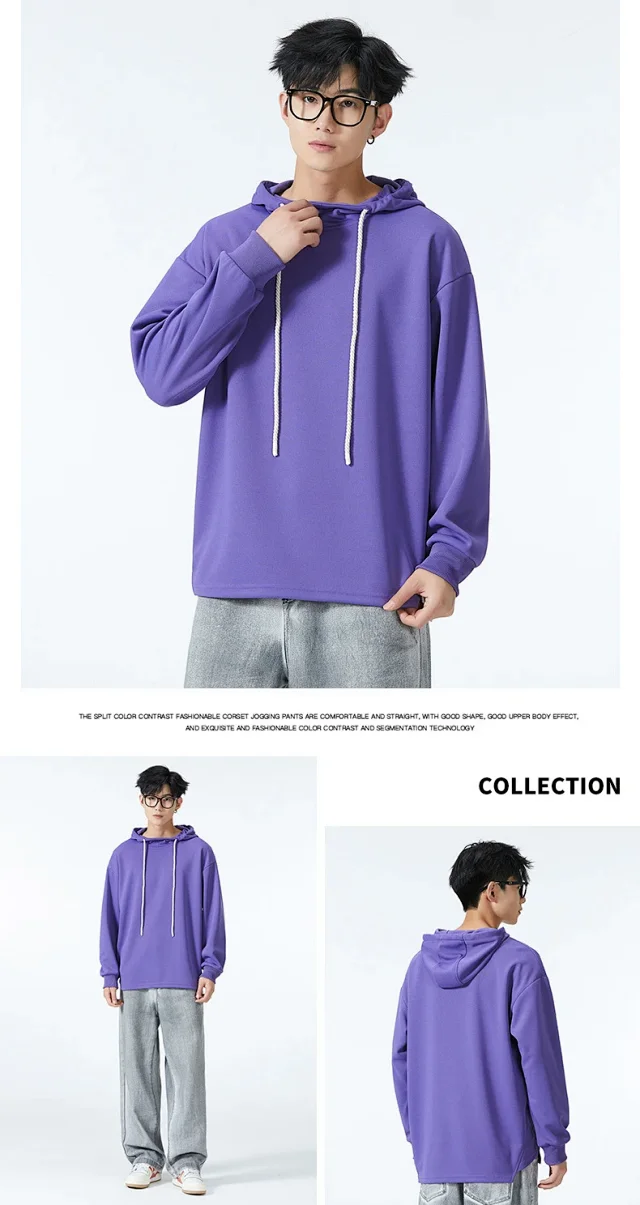Men's Autumn/Winter Solid Hoodie Detail