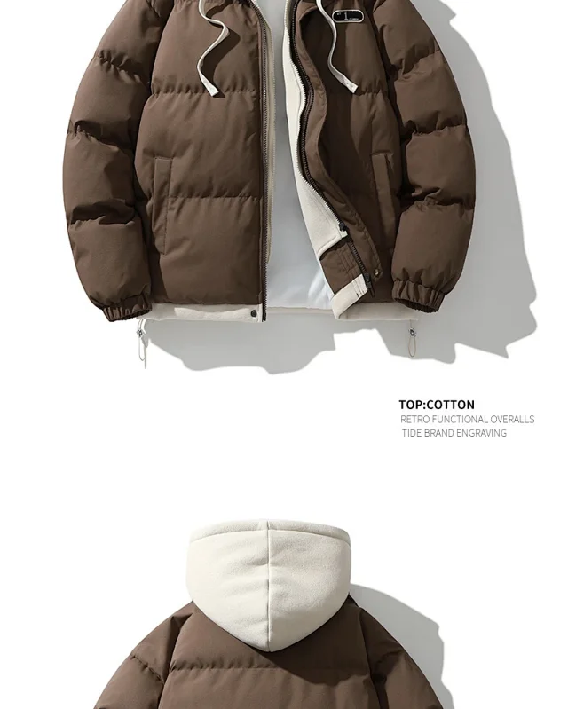 2025 Winter Men's Hooded Cotton Coat Detail