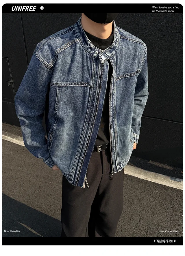 Men's Vintage Denim Jacket Detail