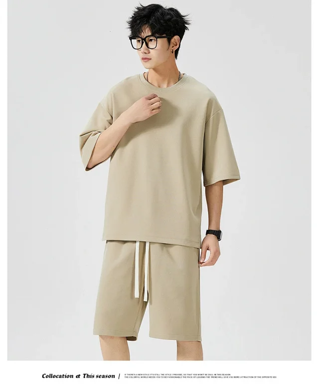 Summer Men's New Short-sleeve T-shirt Set Detail