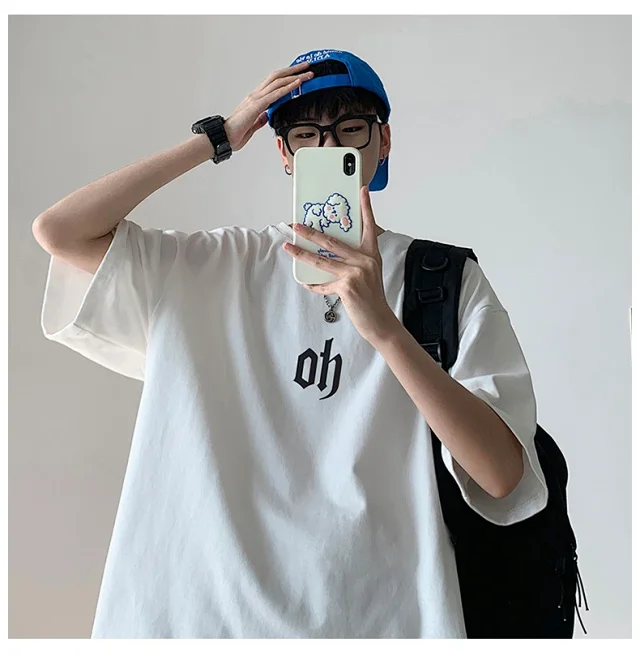 Hong Kong Style Ins  Loose Short Sleeve T-shirt Detail