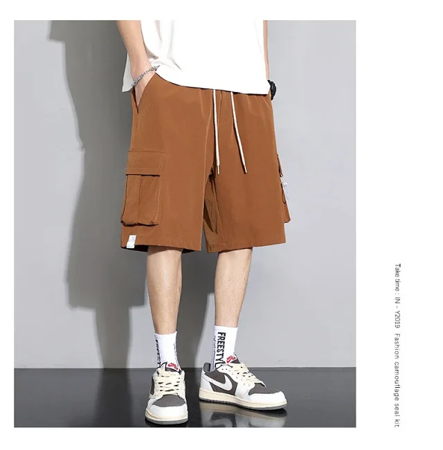 Men's Summer Ice Silk Cargo Shorts Detail