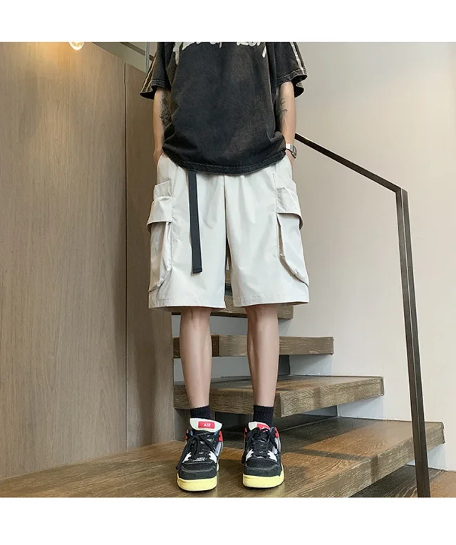 Japanese Streetwear Utility Shorts for Men Detail