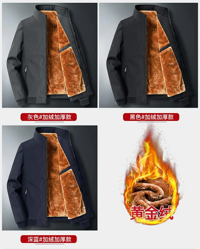 2025 Men's Fleece-lined Collar Jacket Detail