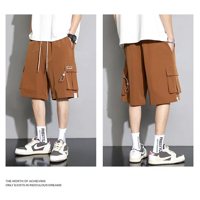 Men's Summer Ice Silk Cargo Shorts Detail