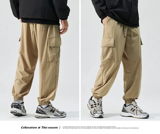 2025 Spring/Summer Men's Elastic Ice Silk Pants Detail