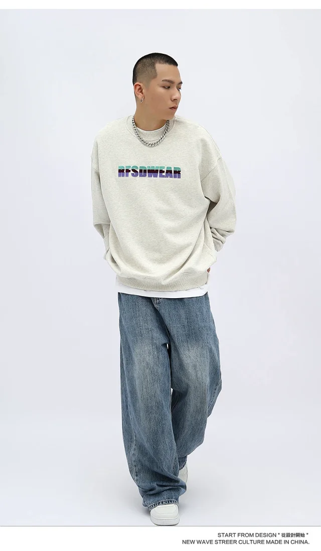 RFSD Men's 2025 A/W Streetwear Crewneck Sweatshirt Detail