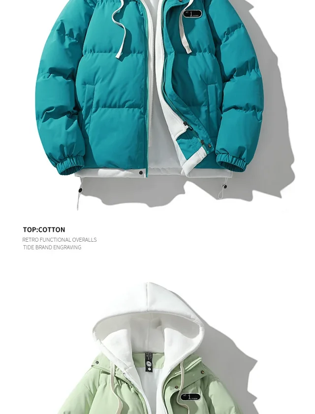 2025 Winter Men's Hooded Cotton Coat Detail