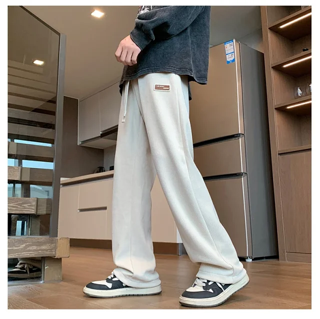 Autumn New Japanese Retro Corduroy Wide Leg Pants for Men Detail