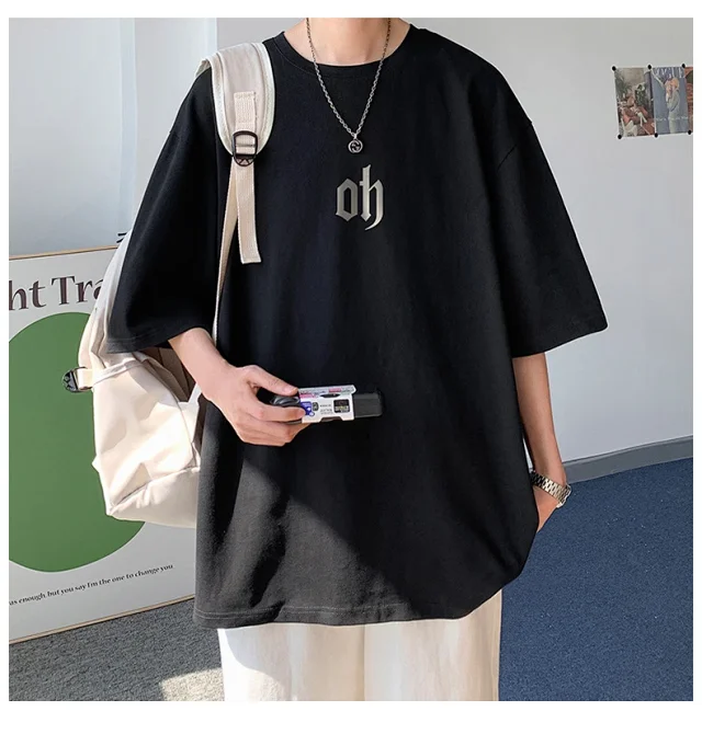 Hong Kong Style Ins  Loose Short Sleeve T-shirt Detail