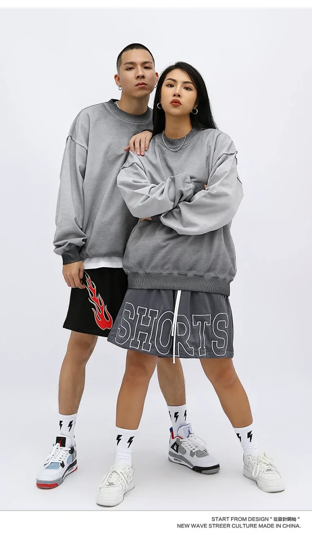 RFSD Men's | High - End Alternative 2025 FW Heavyweight Washed & Faded Crewneck Sweatshirt Detail
